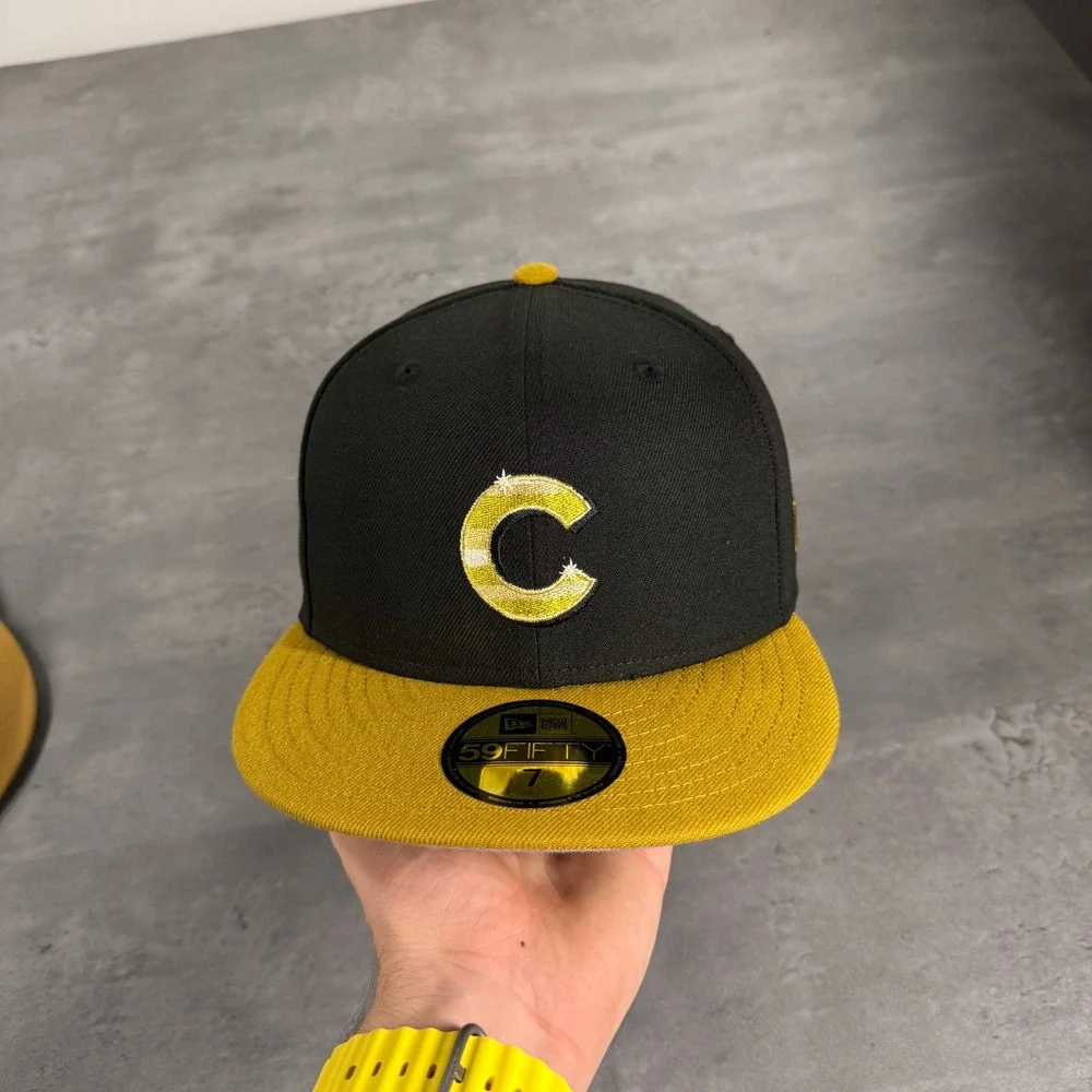 New Era Chicago Cubs‎ Hat 7 Black Metallic Gold Alternate 59Fifty Fitted Cap